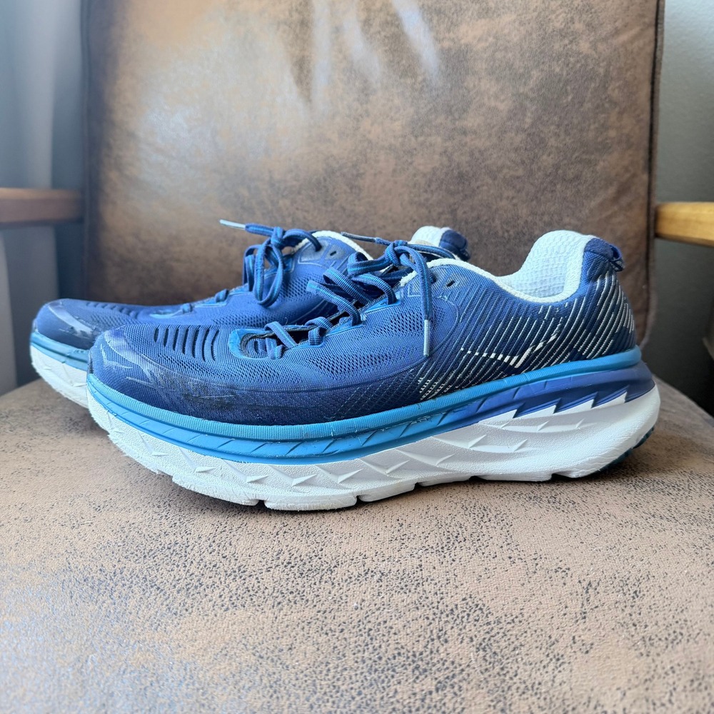 Hoka One One Bondi 5 Mens Running Shoes Blue Activewear 1014757 BTWH Size 13 - Picture 2 of 8